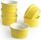 homEdge Porcelain Ramekins Set, 240 ml / 8 Fl Ounces Ice Cream Bowl, Set of 6 Yellow