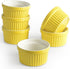 homEdge Porcelain Ramekins Set, 240 ml / 8 Fl Ounces Ice Cream Bowl, Set of 6 Yellow