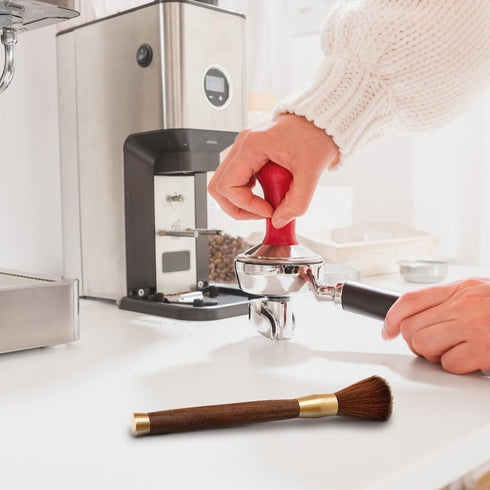 2PCS Coffee Brush, Machine Cleaning Tool with Wood Handle & Natural Soft Bristles for Home Kitchen