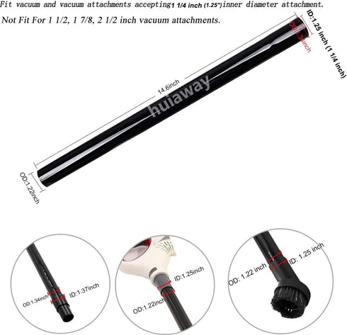 3 Pcs 1.25inch 32mm Vacuum Extension Wand, 1 1/4" Plastic Pipe for Vacuum Cleaner Replacement Tubes.
