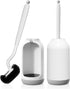 HAMITOR Toilet Bowl Brush Holder Set: 2 Pack with Curved Bristle Toilet Cleaner Scrubber for Deep Cleaning - Hidden RV
