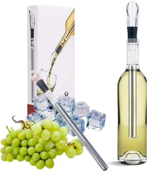 Wine Chiller Stick, Stainless Steel Wine Cooler Stick, Rapid Bottle Chilling Rod for Cooling & Aerating, Iceless Wine