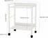2-Tier Rolling Utility Cart with White Shelves and White Metal Frame, Industrial Mobile Storage Trolley on Wheels
