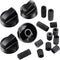 Jetec 4 Pack Control Knobs Replacement for Oven/Stove/Range with 12 Adapters, Please Check Dimensions (Black)