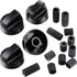 Jetec 4 Pack Control Knobs Replacement for Oven/Stove/Range with 12 Adapters, Please Check Dimensions (Black)