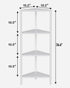4-Tier BS05BW004 TUTOTAK Corner Shelf, Corner Bookshelf for Small Space, Narrow Display Corner Shelf Stand with Storage