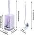 Set, 2 Pack Marbarsse Bathroom Toilet Bowl Brush and Holder, Curved Design Toilet Brush for Deep Cleaning Under Rim