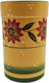 Country Sunflower Hand Painted Ceramic Utensil Jar, Wooden Tool Holder, Modern Kitchen Decor for Spoons and More.