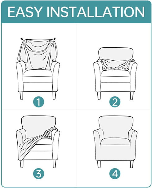 1-Piece Stretch Chair Covers with Arms Banquet Armchair Slipcover Velvet Mid Century Modern Armchair Slipcover