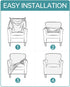 1-Piece Stretch Chair Covers with Arms Banquet Armchair Slipcover Velvet Mid Century Modern Armchair Slipcover