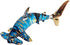 Tiny 3?" Gold Dotted Blue Hammerhead Shark Figurine, Miniature Hand Blown Glass Collectible