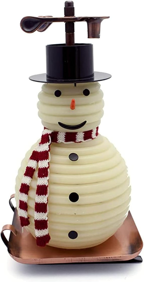 Candle by the Hour 100-Hour Snowman Candle, Eco-friendly Natural Beeswax, Copper Base