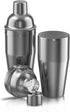 Cocktail Shaker Set, 24oz Stainless Steel Drink Shaker with Double Measuring Jigger & Built-In Strainer (Black)