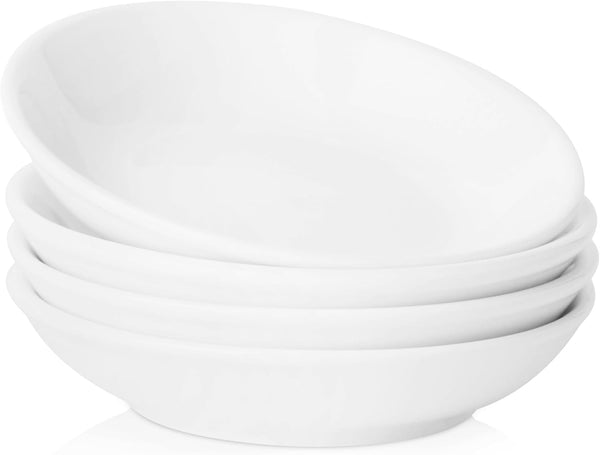 UIBFCWN 3 Oz Ceramic Dipping Bowls, Set of 4, Mini Appetizer Plates for Condiment, BBQ, and Party Dinner