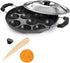 Nonstick Aluminum Appam Pan, 12 Pits, Includes Lid, Easy to Clean, Dimension: Length 9", Width 9", Height 2" by YADNESH