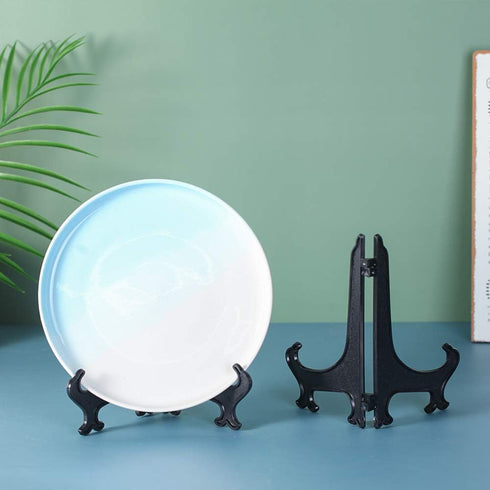 Artliving 24pcs/Set 7" Black Plastic Easels, Plate Display Stands, Picture Frame Holder