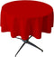 LA Linen Polyester Poplin Washable Round Tablecloth, Red, 58-Inch, Stain and Wrinkle Resistant