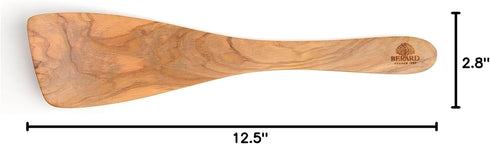 Handcrafted Curved Spatula, Brown by Berard 66475 French Olive-Wood