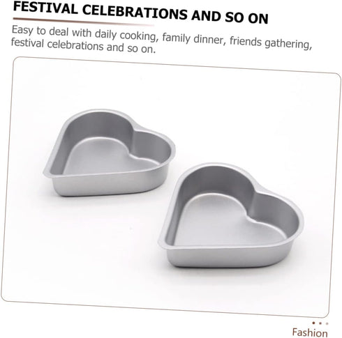 3pcs Heart Pudding Mold Cake Making Tray Heart Cake Pan Non-stick Donut Molds Bagel Molds Baking Molds Cupcake Moulds Loaf Tin Bread High-carbon Steel Baking Supplies Child