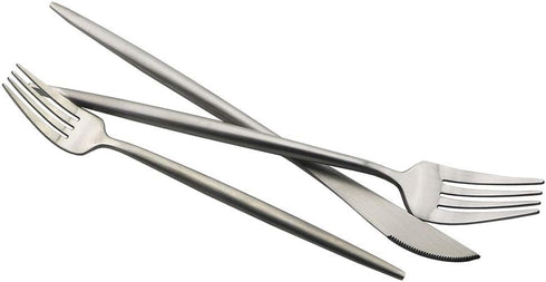 JASHII Luxury Flatware Set, 6-Pieces Elegant 18/10 Stainless Steel Silverware for Home Kitchen, Dishwasher Safe