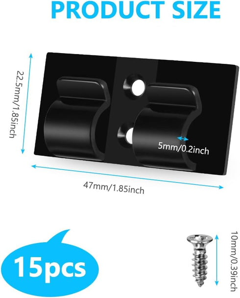 Ainiv 15-Pack) Hooks for Outdoor String Lights Clips,Outdoor Light Clips with Waterproof Adhesive Strips,Heavy Duty