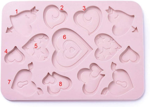 DanLingJewelry 2Pcs Heart Silicone Molds Valentine Heart Shape Silicone Molds for Chocolate Cake Jelly Pudding Baking