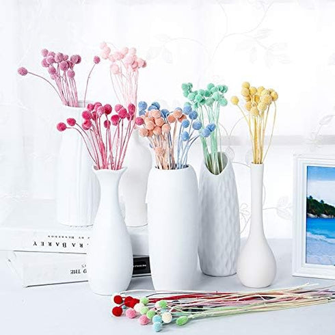 INVISIKAYAK Craspedia Globosa Material Flower, Immortal Eternal Flowers Gift, 40 Pcs in B-red