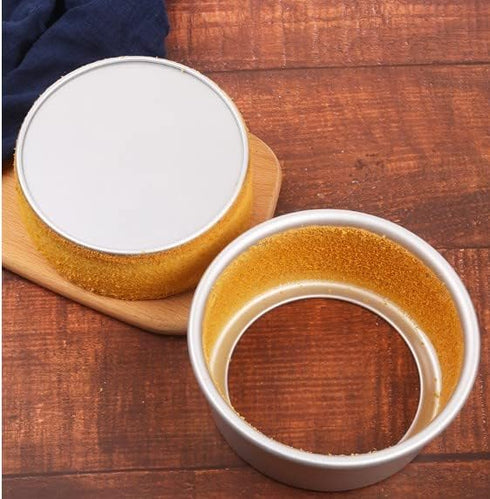 Othmro 5 Pcs Round Cake Pans with Removable Loose Bottom, Nonstick Aluminum Alloy Bakeware, Silver