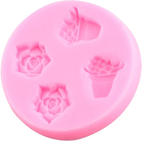 Succulent Plant Cake Decorating Silicone Mold, Fondant Molds for Cake Decoration, Cupcake Topper, Chocolate Candy,