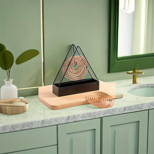 Designer Portable Iron Mosquito Coil Holder - 2 pcs Sets with Handle, Fireproof Material Incense Holder