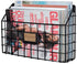 Wall35 Metal Rivista File Holder, Wall Mounted Wide Chicken Wire Mail and Magazine Organizer for Home Office, Black