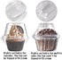 50 Pack Individual Cupcake Containers - Stackable Plastic Cupcake Boxes with Deep Dome for Cupcake Carrier