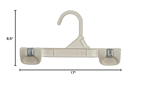 Mainetti 1004 White Kids Plastic Hangers - 100 Pack, 8-Inch, Great for Pants/Skirts/Slacks/Bottoms