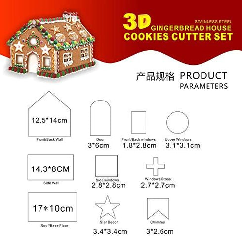 8 Pieces 3D Christmas Snowman Cookie Cutters, Stainless Steel Cartoon Biscuit Cutters for Holiday Baking