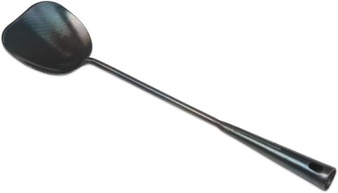 ZhenSanHuan Hand Hammered Carbon Steel Spatula, Long Handle Wok Tool