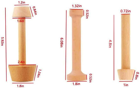 3 Pieces Wooden Tart Tamper Set Double Side Pastry Dough Tamper Egg Tarts Tamper Pastry Tools DIY Cake Pastry Tools for Making Egg Tart, Pasta, Cheesecakes Dessert Kitchen Baking Tools by BRYHZKCM