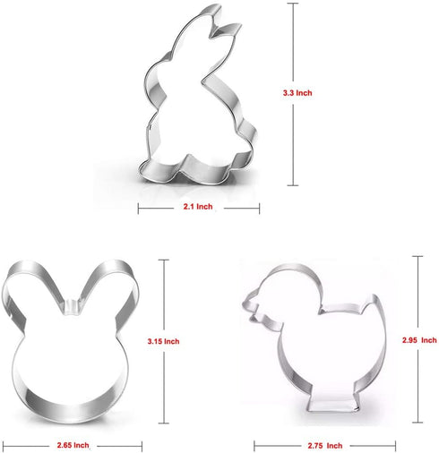 Easter Cookie Cutter Set, 7 Piece - Egg, Carrot, Bunny, Flower, Chick, Bunny Face, and Butterfly