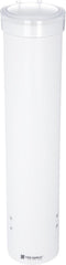 San Jamar Medium Cup Dispenser for 4-10 Oz. Cups, White Plastic, 16 Inches, Flip Cap for Restaurants