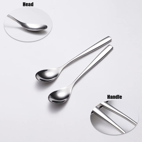 6.1" Small Dessert Spoons, Yogurt, Coffee, Ice Cream, 18/8 Stainless Steel, 5 pcs Set
