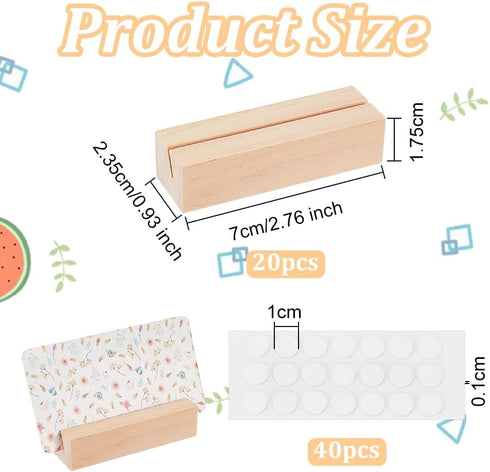 OLYCRAFT 20PCS Wood Name Card Holders, Mini Blackboard Table Number Stands for Wedding Party Events Decoration - 13g/pc