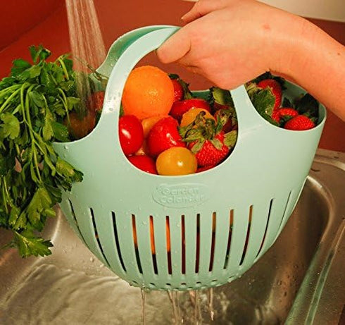 Hutzler Mini Colander Garden Basket, Small, Eggshell Blue