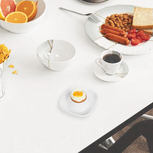 Bealuffe (4 Pack) Ceramic Egg Cups for Soft Boiled Eggs, Egg Holder Porcelain Egg Dish for Breakfast for Easter