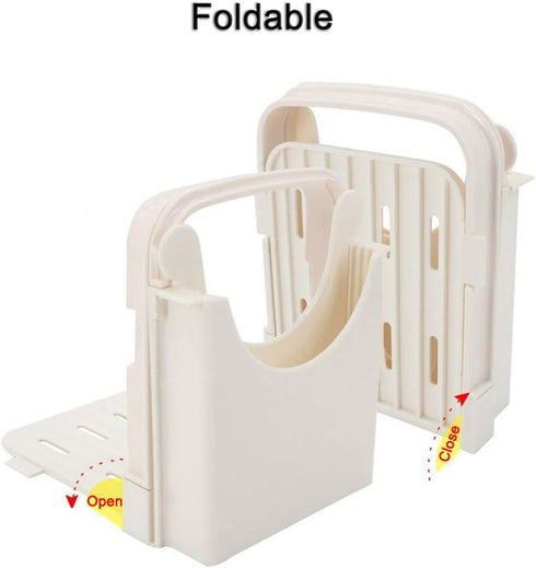 Foldable Bread Slicer Cutting Guide with 5 Slice Thicknesses Mold, Bagel Loaf Sandwich Cutter