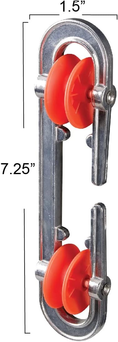 Household Essentials Metal Clothesline Spreader, Rust-Resistant, Prevents Tangling and Twisting, Silver and Red