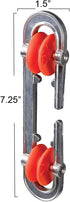 Household Essentials Metal Clothesline Spreader, Rust-Resistant, Prevents Tangling and Twisting, Silver and Red