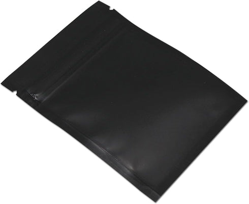 PABCK 100 Pcs Matte Black Resealable Foil Zipper Lock Pouch - 4.7x7 inch for Food Storage Bags