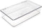 Isaac Jacobs Small Stackable Organizer Bin, Clear Storage Box with Hinged Lid, 10.75” x 6.5” x 2.4”, Home Office
