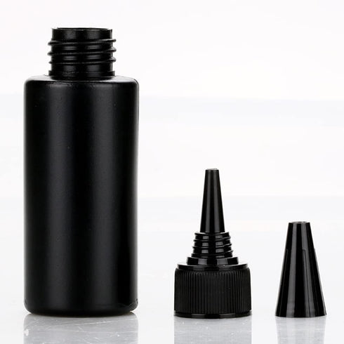 NANSHINE 10pcs 60ml Black Plastic Squeeze Dispensing Bottles for DIY Crafts, Glue, Liquids