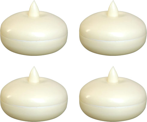 Qidol 4 Pack Waterproof Flameless Floating Candle Battery Operated Flickering Electric Led Light with Timer, Warm White