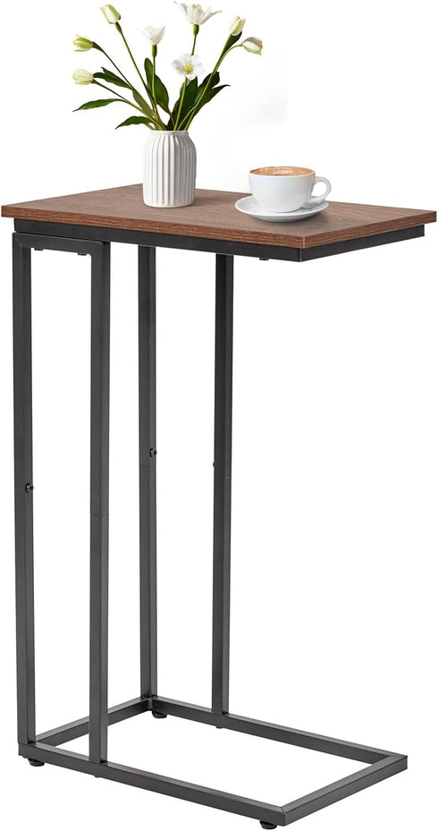 C-Shaped End Table, for Living Room, Bedroom, Small Spaces, TV Tray Couch